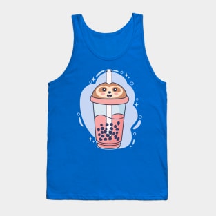 Sloth Boba Tea Cup Kawaii Bubble Tea Lover Tank Top